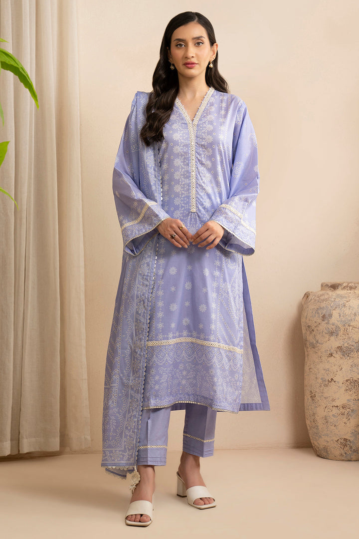 Lawn Lilac Stitched Suit - Zellbury