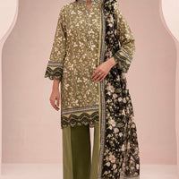 Lawn Mehndi Stitched Suit - Zellbury