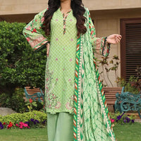 Khaddar Green Mist Stitched Suit - Khas