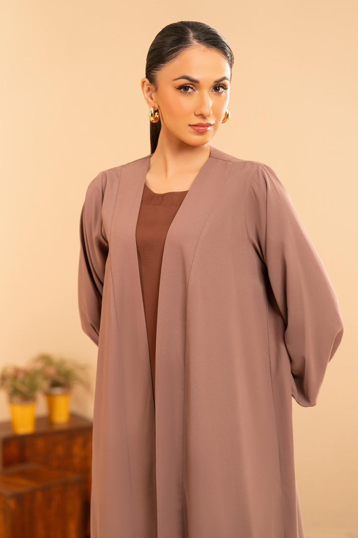 Althea Mauve Satin Abaya