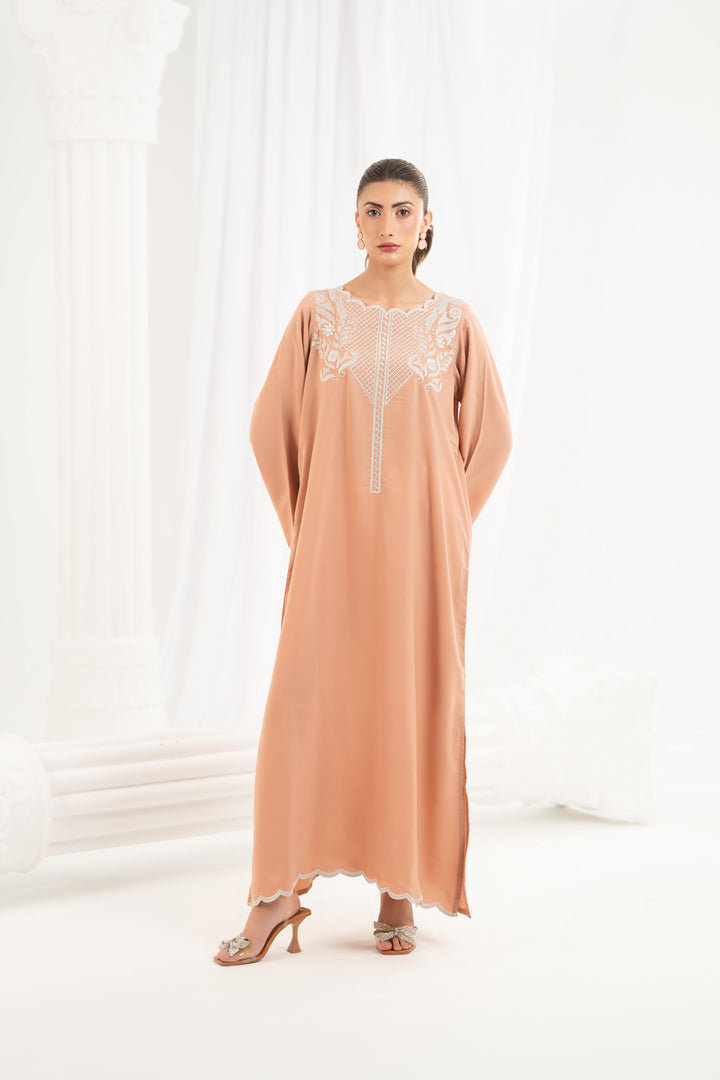 Peach Embroidered Dress