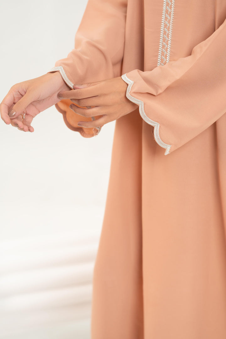 Peach Embroidered Dress