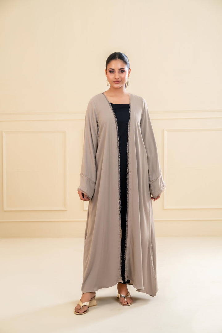 Zayna Textured Open Abaya