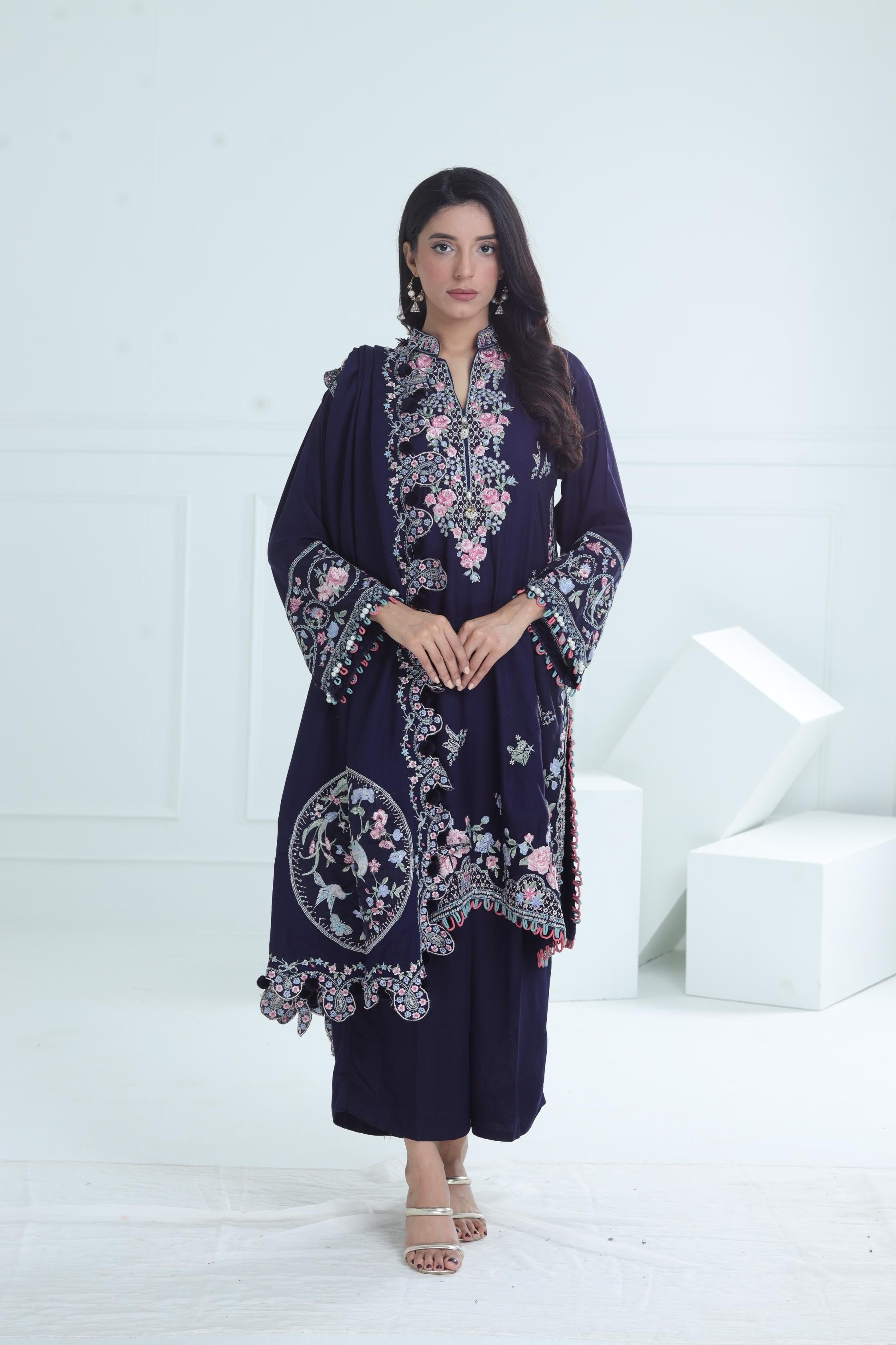 Raqs - Winter Stitched - Zaha by Khadijah Shah – Janan