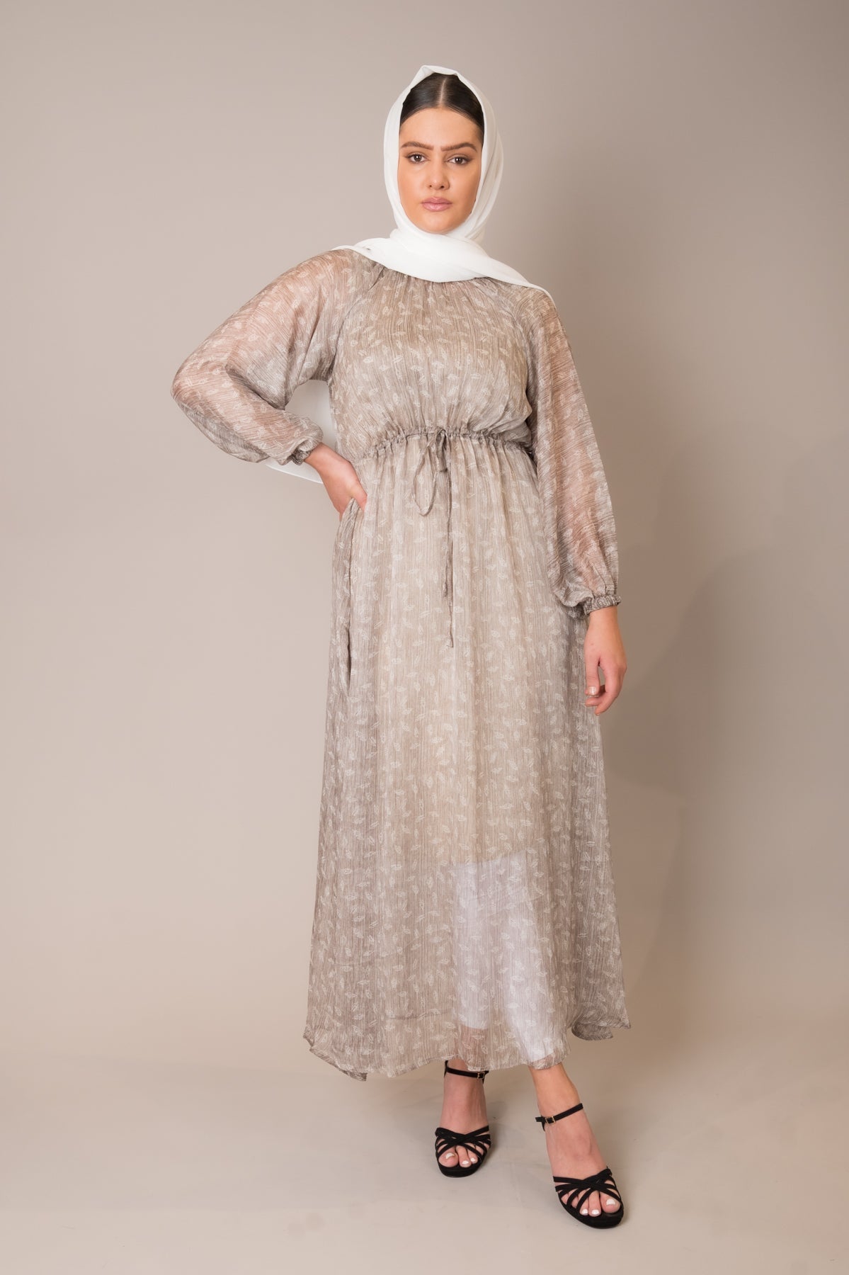 Light Grey Georgette Maxi Dress