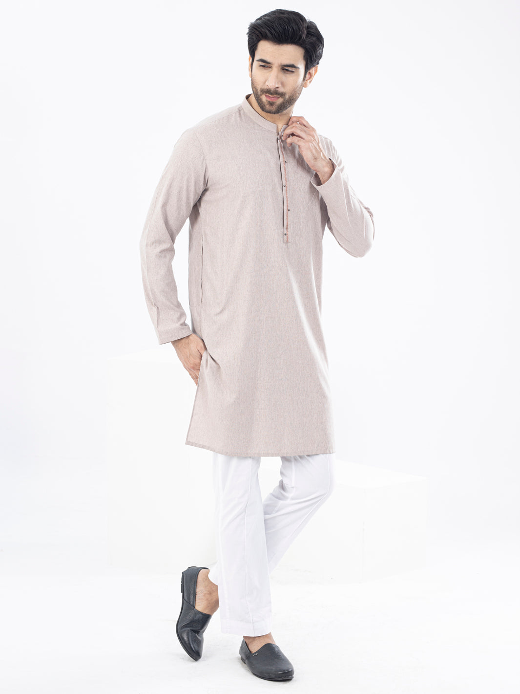 Blended Tea Pink Kurta - Almirah