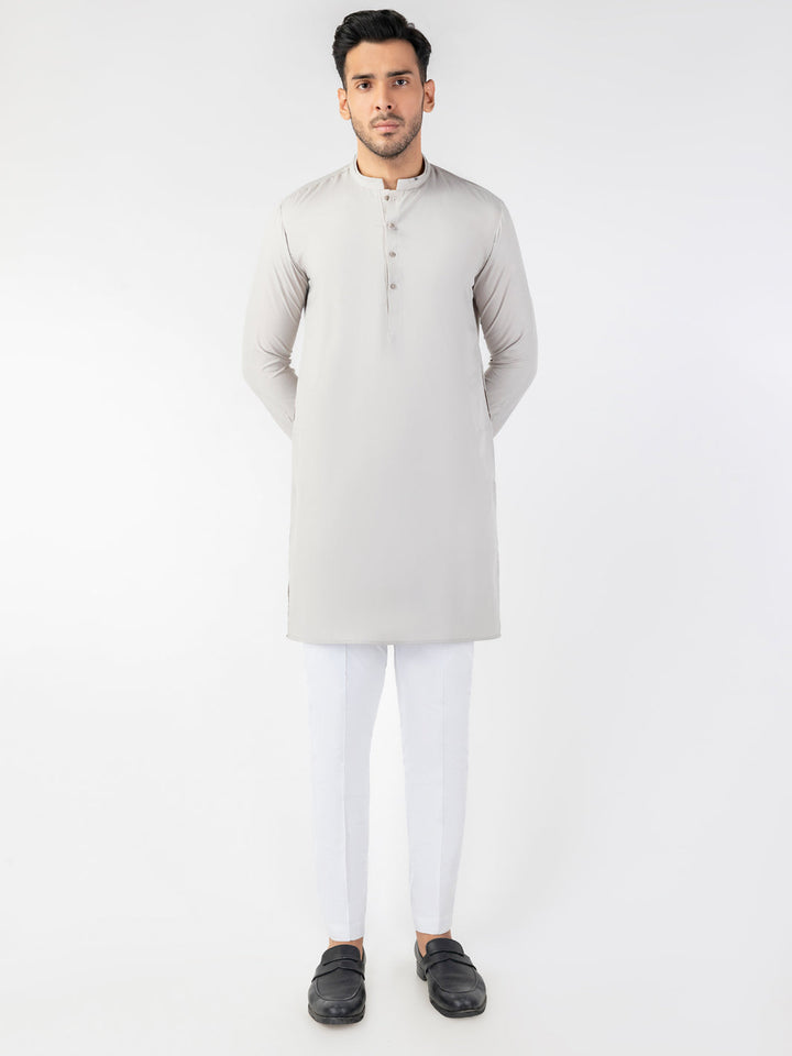 Blended Light Grey Kurta - Almirah