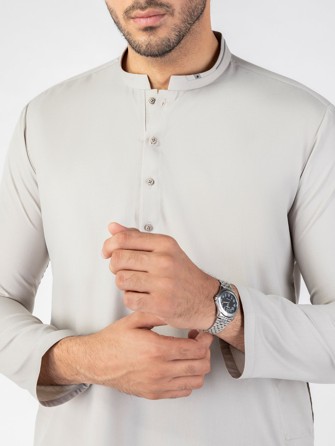Blended Light Grey Kurta - Almirah