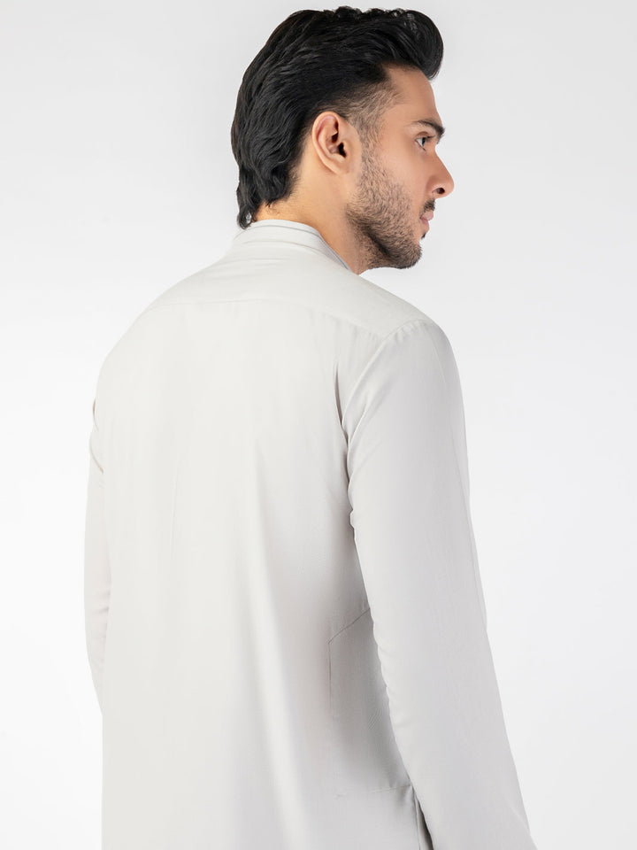Blended Light Grey Kurta - Almirah
