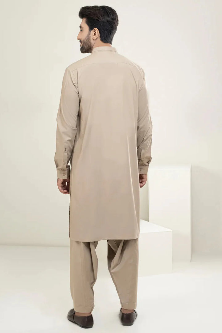 Cotton Beige Kameez Shalwar - Almirah