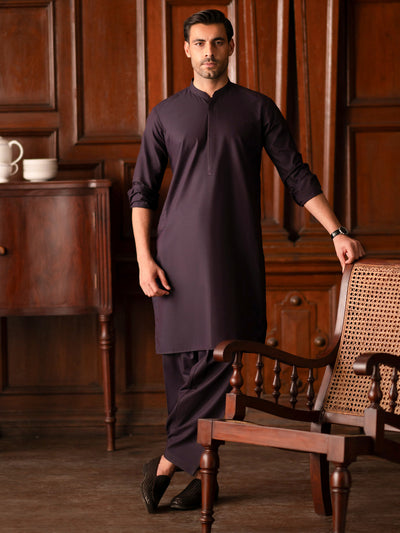 Blended Purple Shalwar Kameez - Almirah