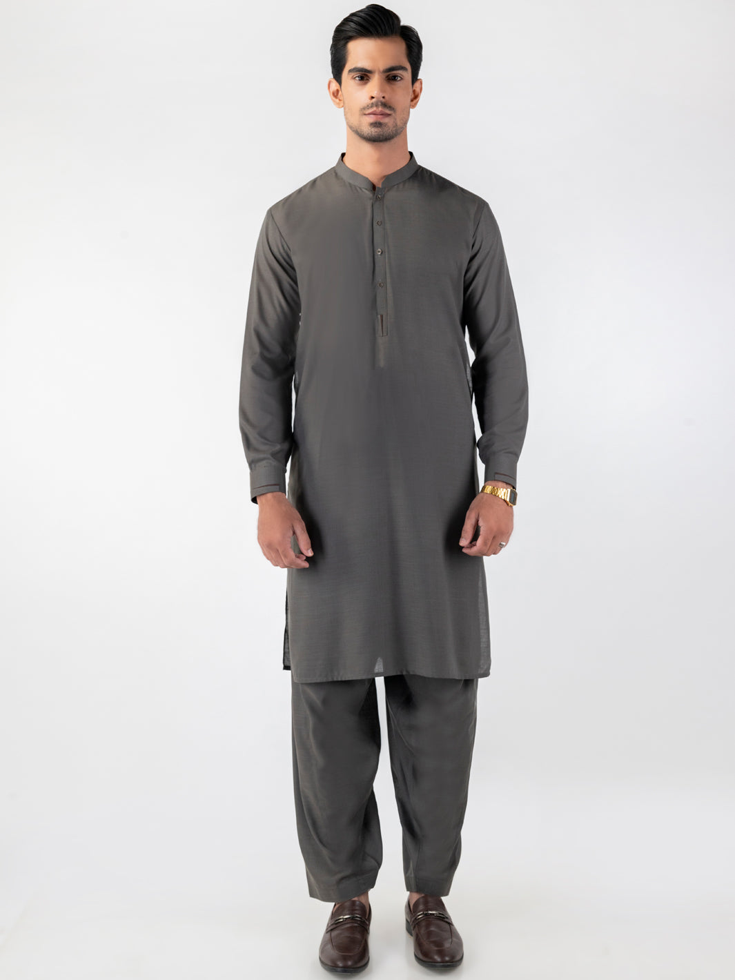 Blended Grey Shalwar Kameez- Almirah
