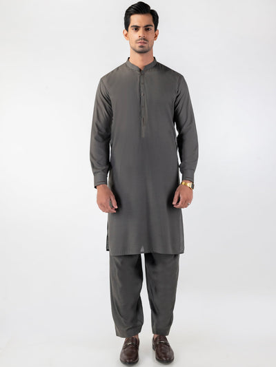 Blended Grey Shalwar Kameez- Almirah