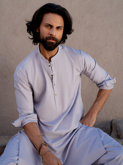 Blended Sky Blue Shalwar Kameez- Almirah
