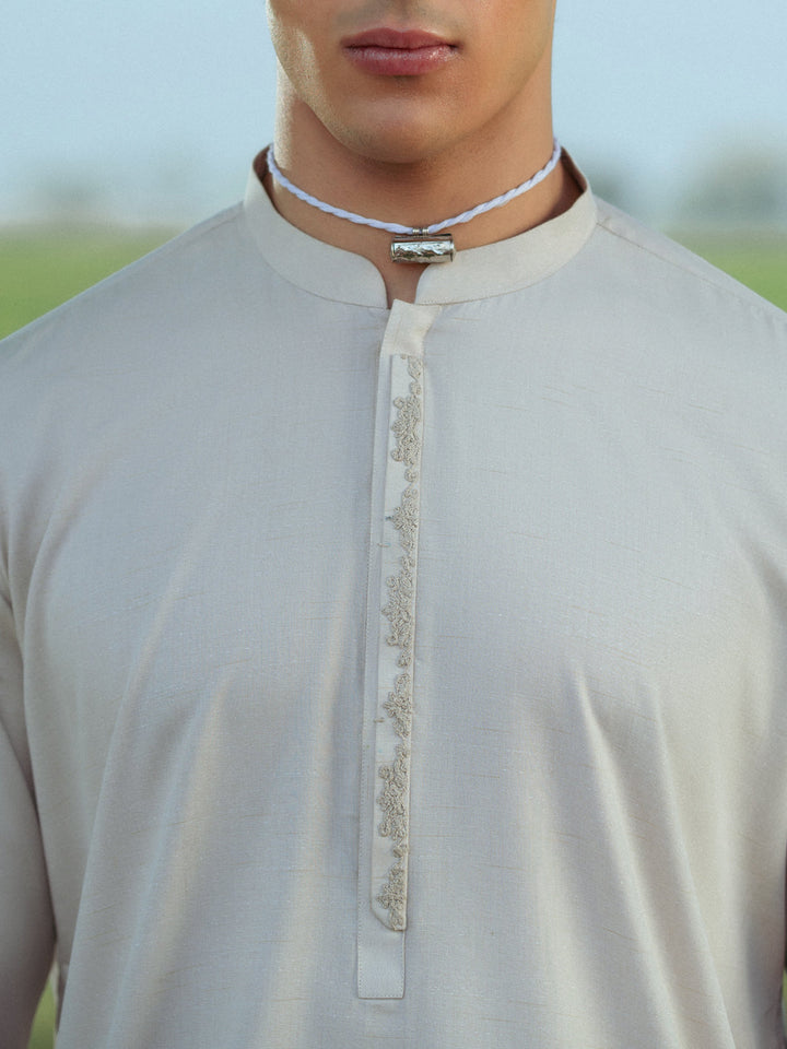 Blended Beige Shalwar Kameez - Almirah
