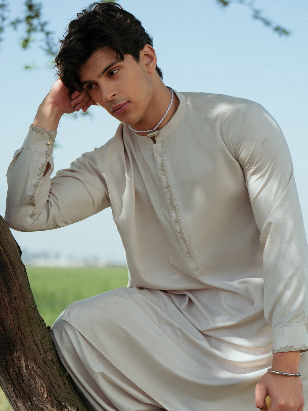 Blended Beige Shalwar Kameez - Almirah