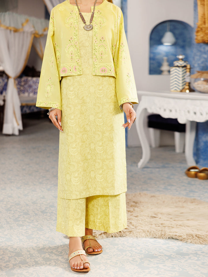 Lawn Lime Green Stitched Suit - Almirah