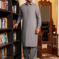 Blended Grey Shalwar Kameez- Almirah