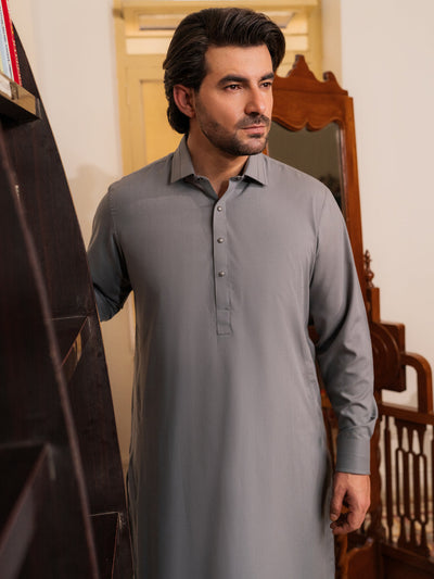Blended Grey Shalwar Kameez- Almirah