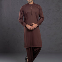 Blended Maroon Kurta Trouser - Almirah