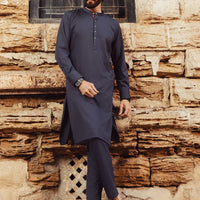 Blended Grey Kurta Trouser- Almirah