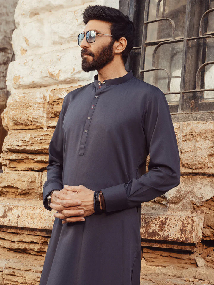 Blended Grey Kurta Trouser- Almirah