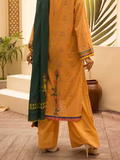 Cotton Mustard Stitched Suit - Almirah