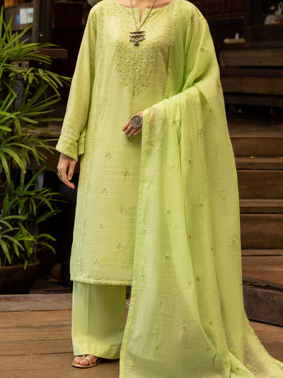 Lino Kara Light green Stitched Suit - Almirah