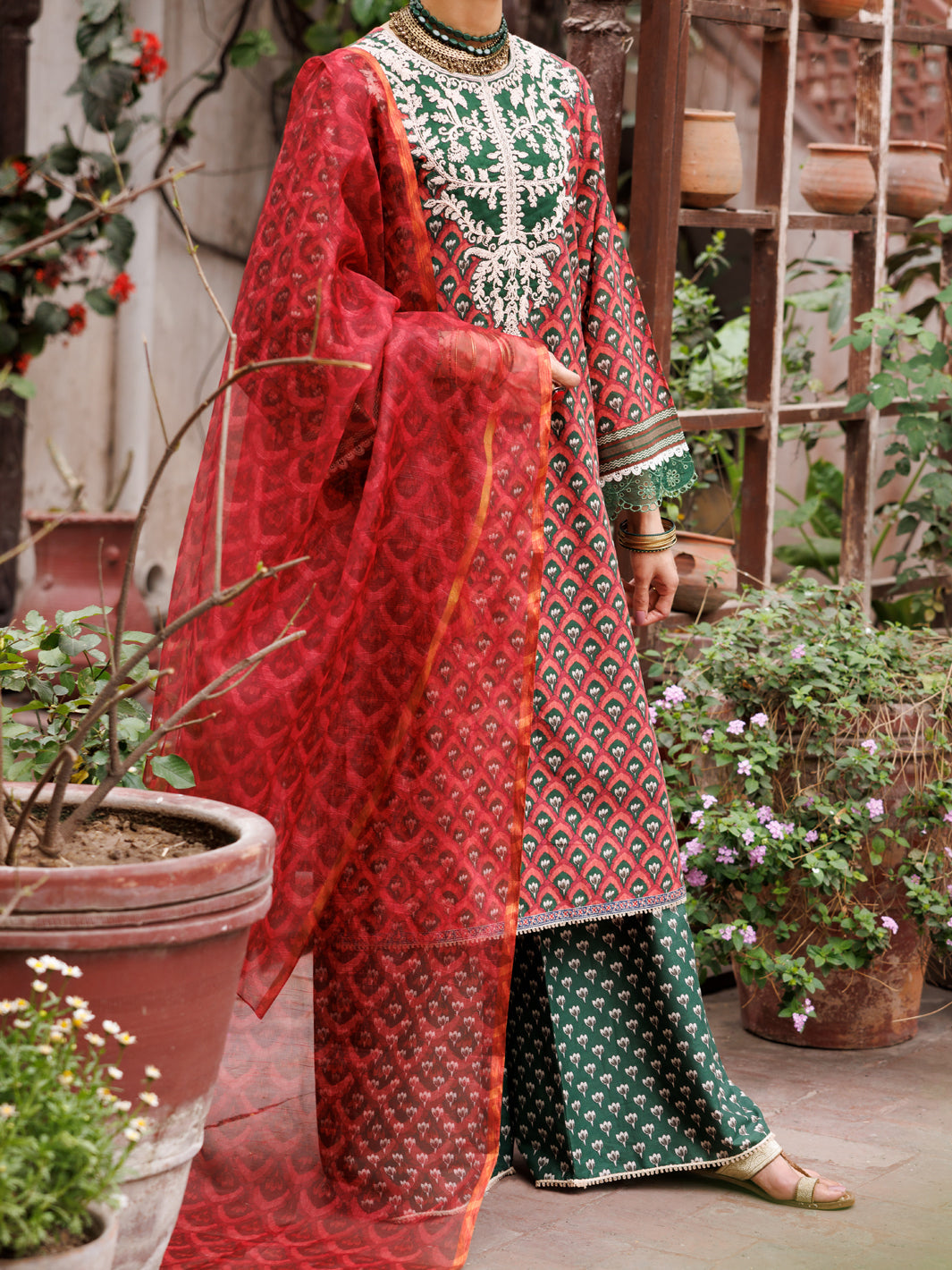 Lawn Maroon Unstitched Suit - Almirah