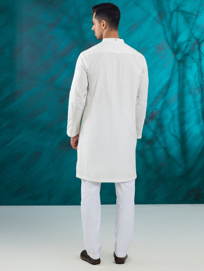 Blended White Kurta - Almirah