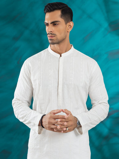 Blended White Kurta - Almirah