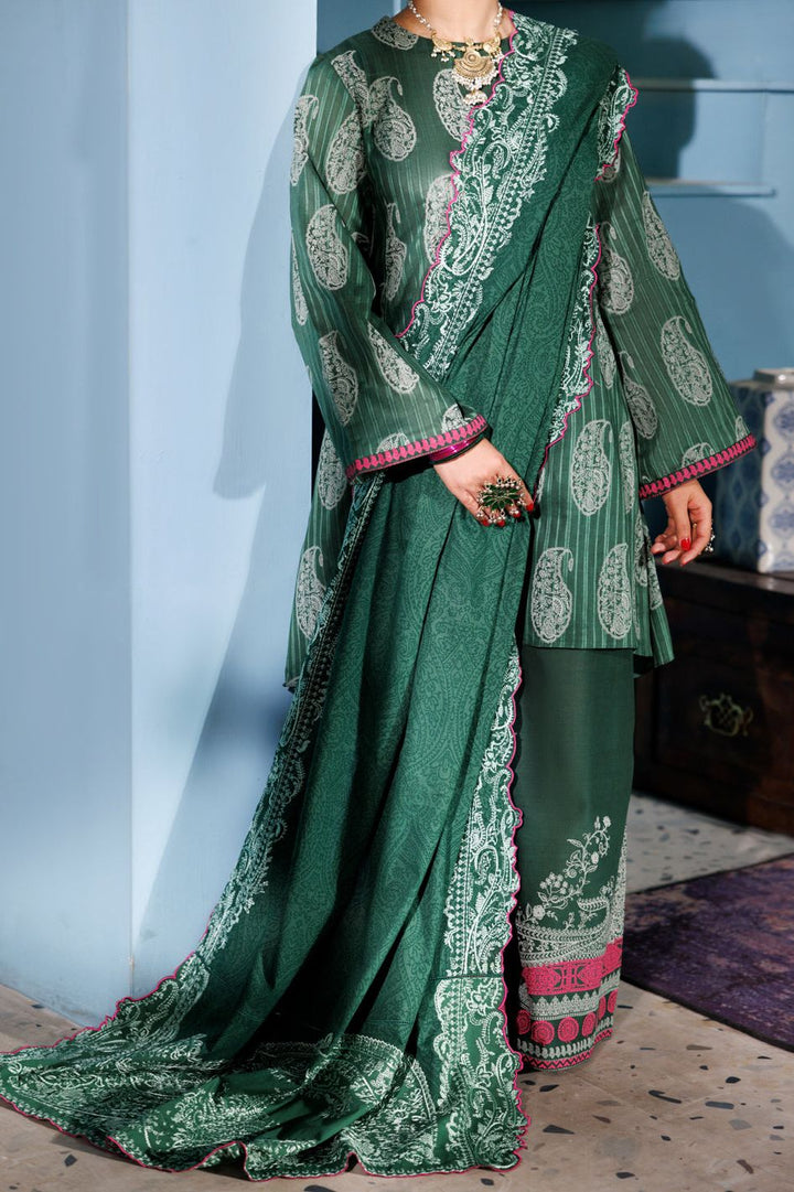 Strip Dobby Green Stitched Suit - Almirah