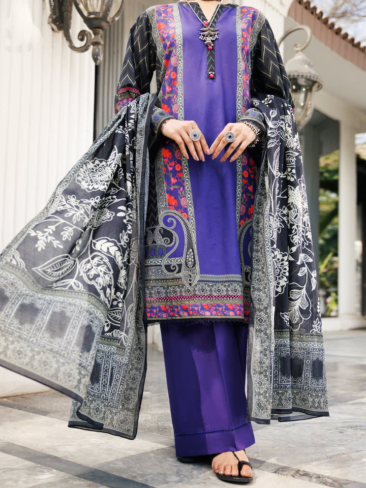 Lawn Purple Stitched Suit - Almirah