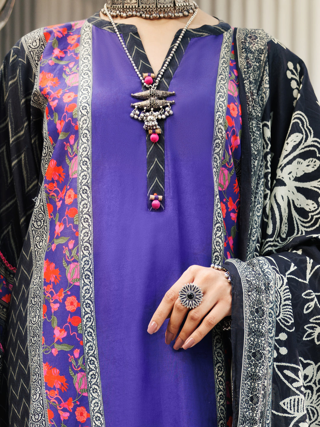 Lawn Purple Stitched Suit - Almirah