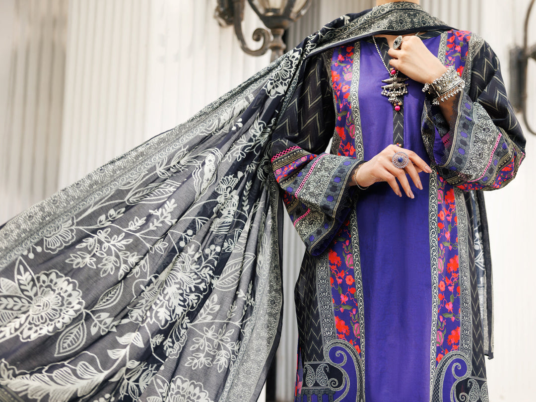 Lawn Purple Stitched Suit - Almirah