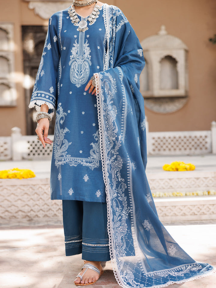 Lawn Blue Stitched Suit - Almirah