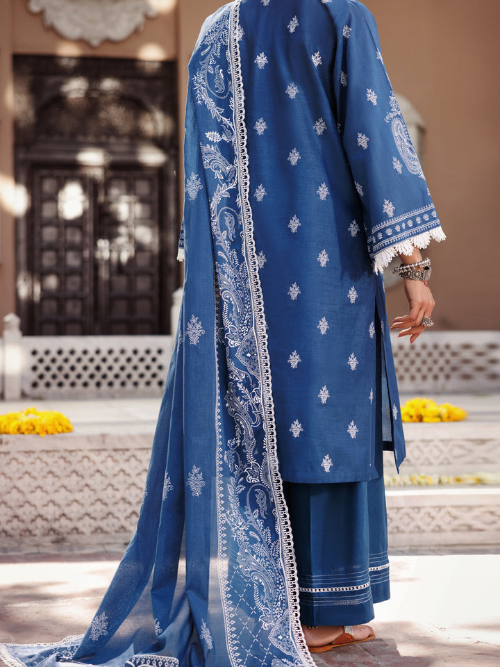 Lawn Blue Stitched Suit - Almirah