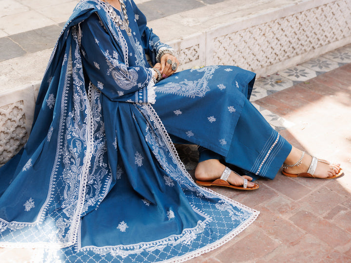 Lawn Blue Stitched Suit - Almirah