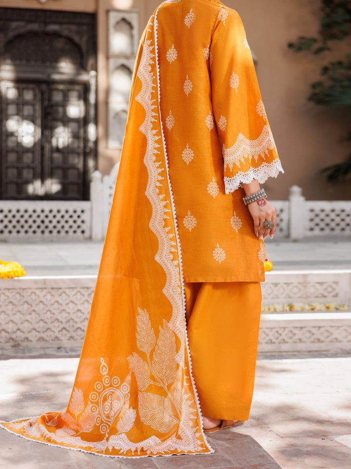 Lawn Mustard Stitched Suit - Almirah