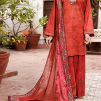 Cambric Maroon Stitched Suit - Almirah