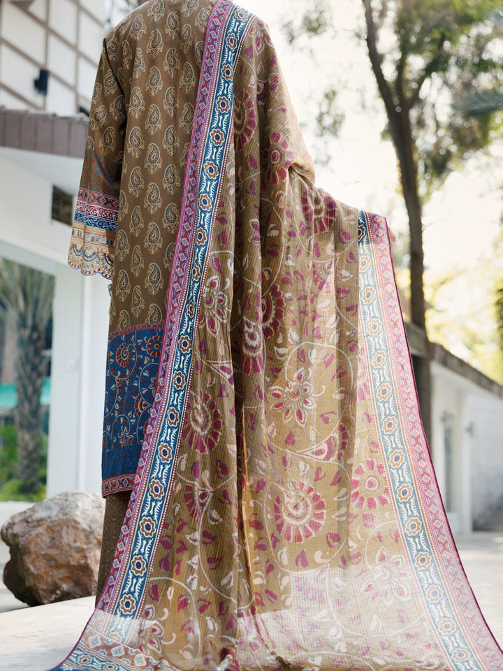 Lawn Mehndi Green Stitched Suit - Almirah