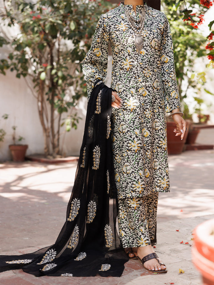 Lawn Ivory Stitched Suit - Almirah