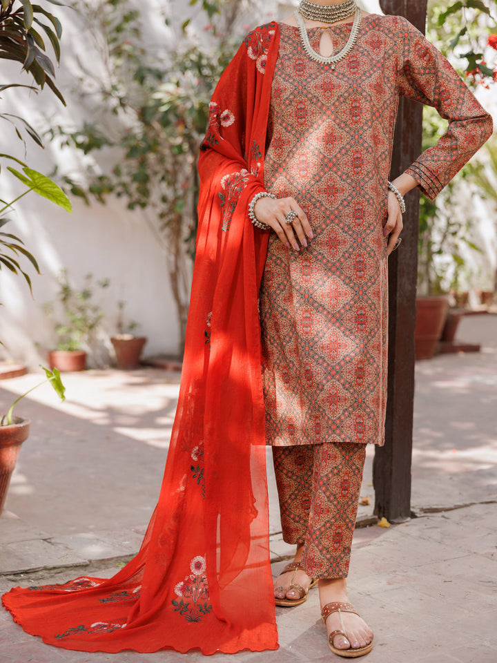Brown Stitched Suit - Almirah