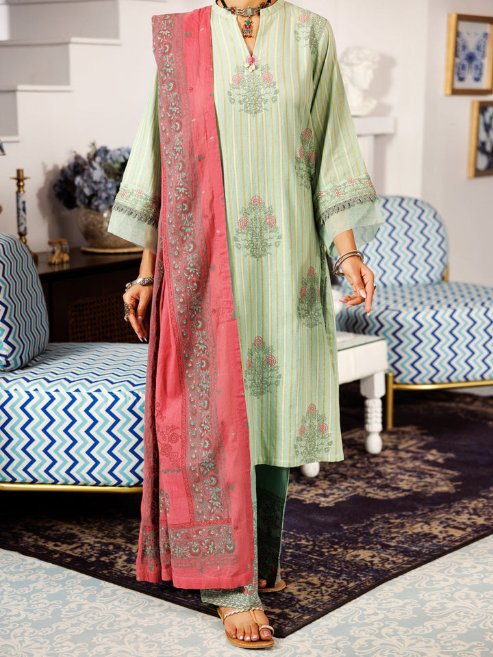 Lawn Pistachio Green Stitched Suit - Almirah