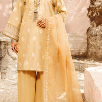 Yarn Dyed Beige Stitched Suit - Almirah