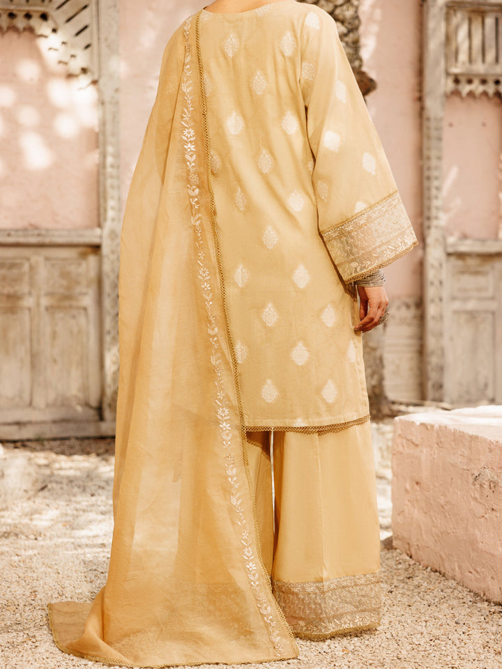 Yarn Dyed Beige Stitched Suit - Almirah