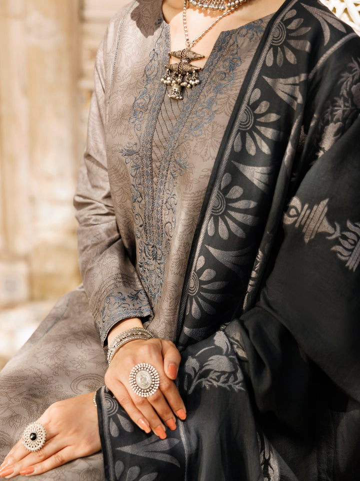 Cambric Grey Stitched Suit - Almirah