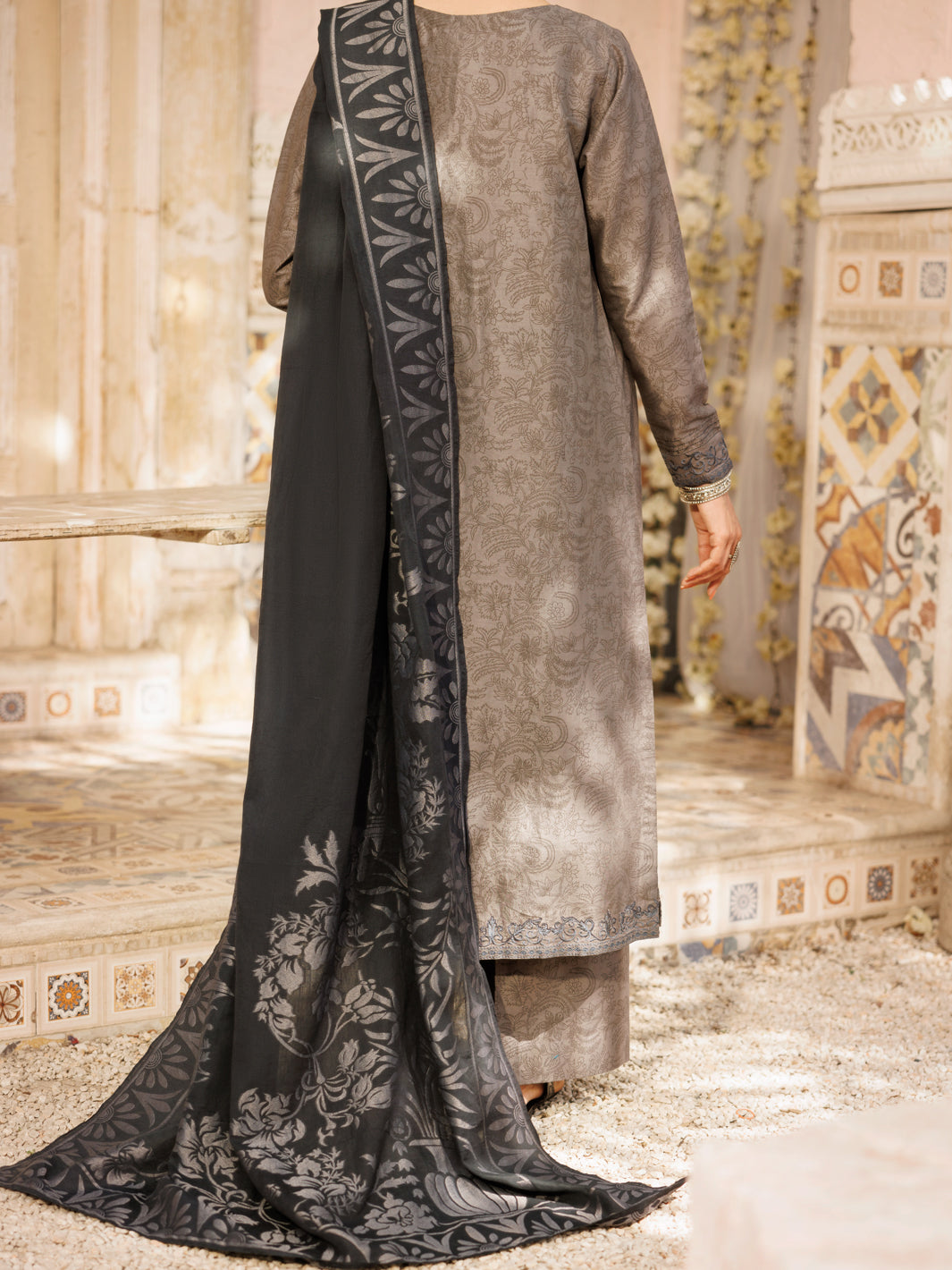 Cambric Grey Stitched Suit - Almirah