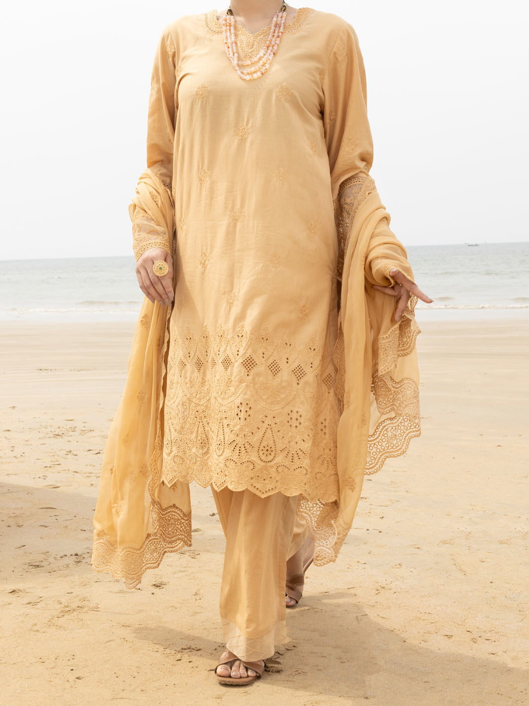 Lawn Khaki Stitched Suit - Almirah