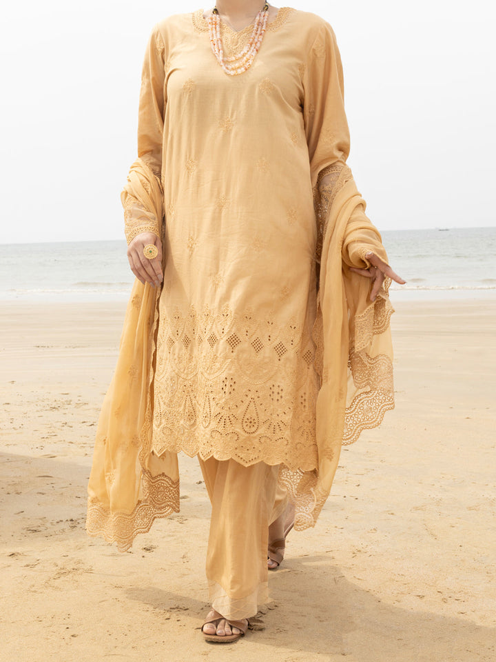 Lawn Khaki Stitched Suit - Almirah